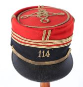 First World War Period French 'Saumur' pattern Infantry Officers Kepi to a captain in the 114th