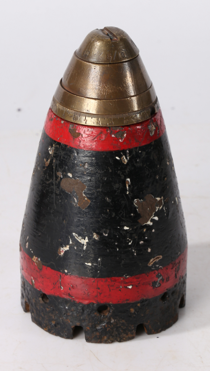 First World War British large calibre shell projectile with No.94 Fuze dated 5/18, inert - Image 2 of 6