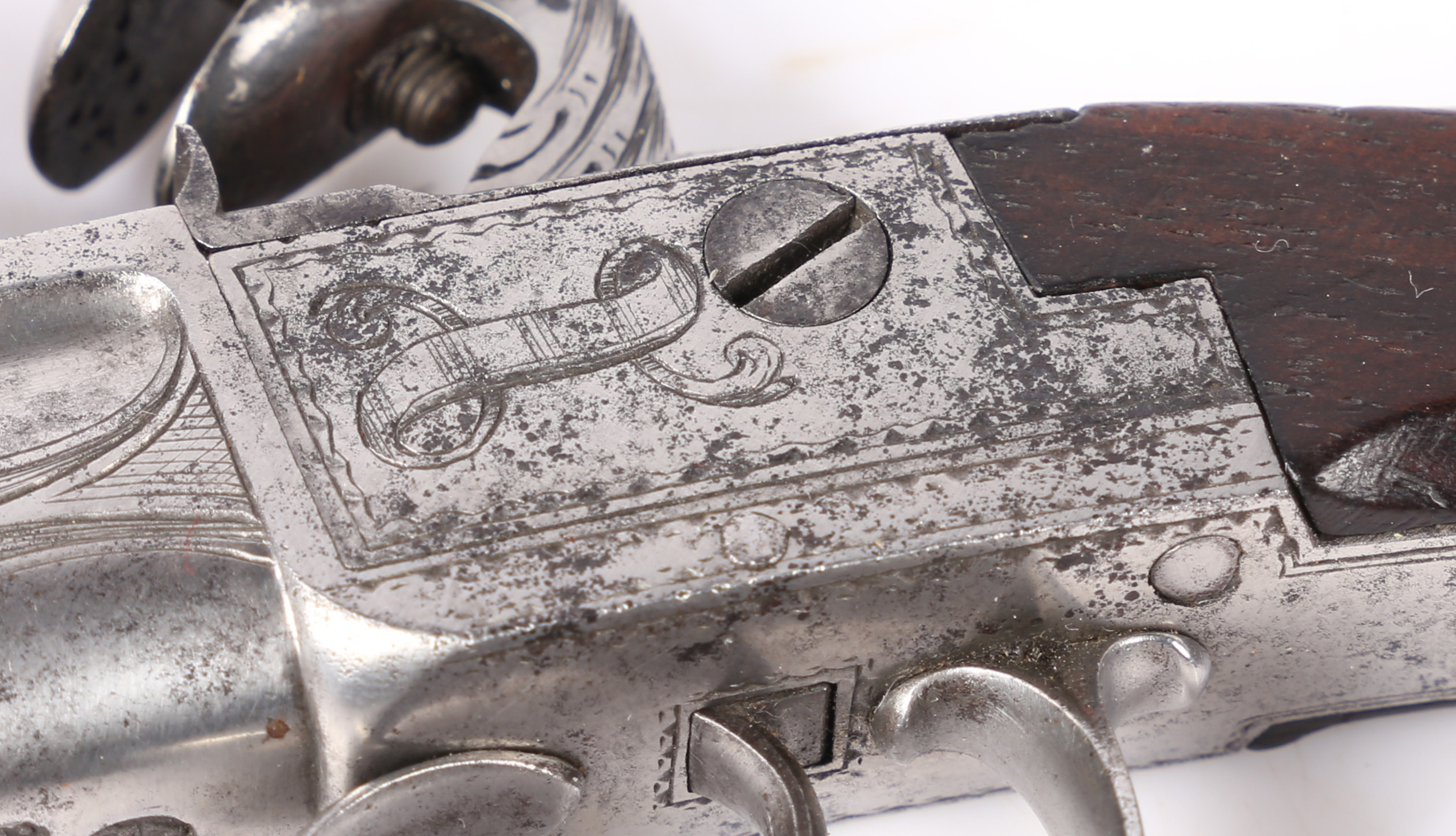 Early 19th Century Flintlock Boxlock Pocket Pistol by Barbar of London, signed to the scroll - Image 3 of 4