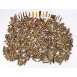Collection of small calibre brass shell cases, some with projectiles, inert, (qty)