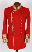 Military style scarlet tunic, double breasted, kings crown General Service buttons throughout, white