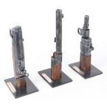 Bayonet display stands for the Lee Enfield No.1 Mk III, Lee Enfield No.4 Mk 1, and Gras 1874, (3)