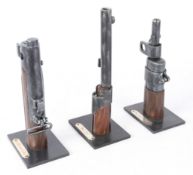 Bayonet display stands for the Lee Enfield No.1 Mk III, Lee Enfield No.4 Mk 1, and Gras 1874, (3)