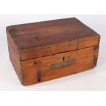Early 20th century Royal Navy ratings wooden 'Ditty Box', brass plate to the front stamped 'C.F.