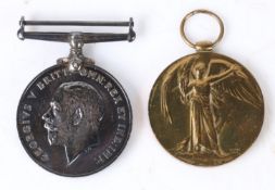 First World War Somme casualty pair of medals, 1914-1918 British War Medal and Victory medal (5568