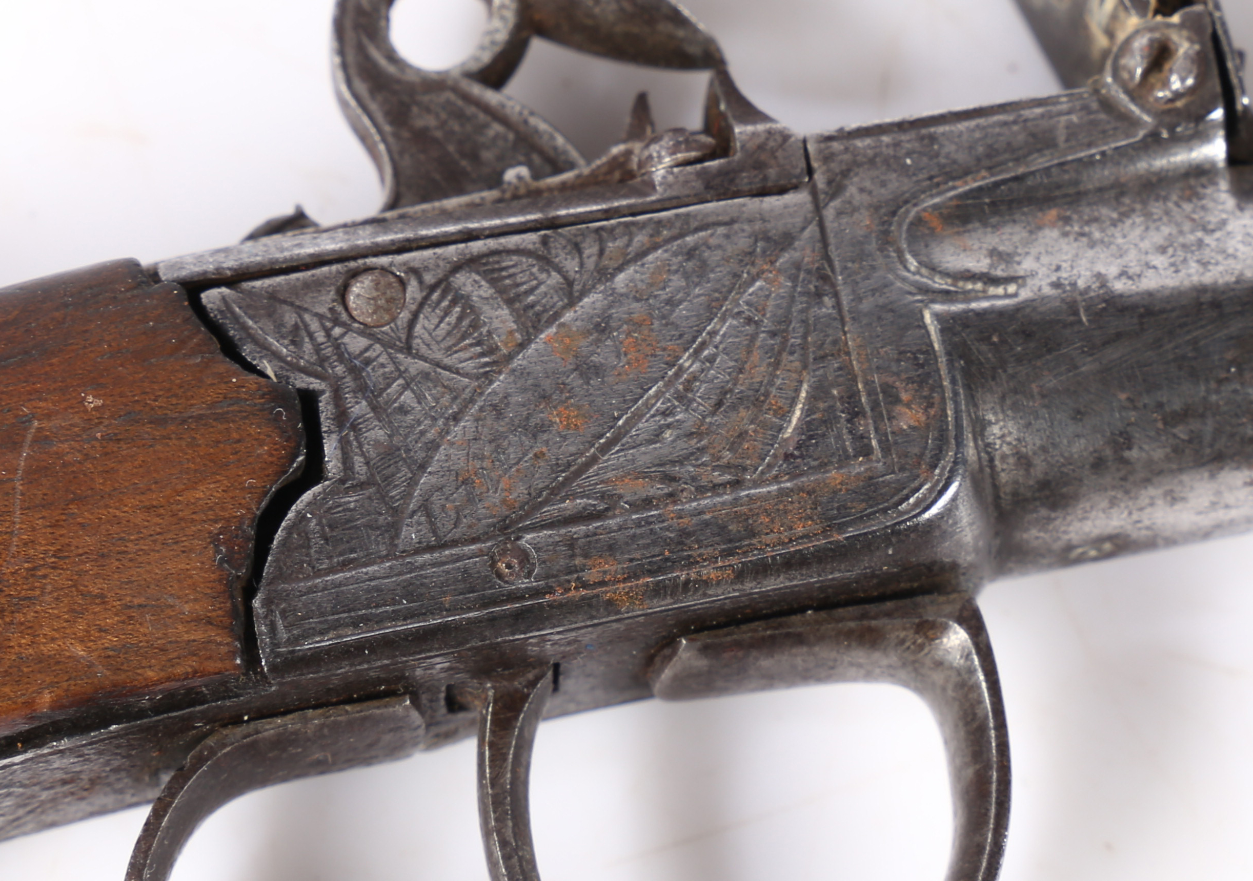 Early 19th century Pocket Flintlock Pistol by Alexander Babb of Edinburgh, signed to the engraved - Image 2 of 6