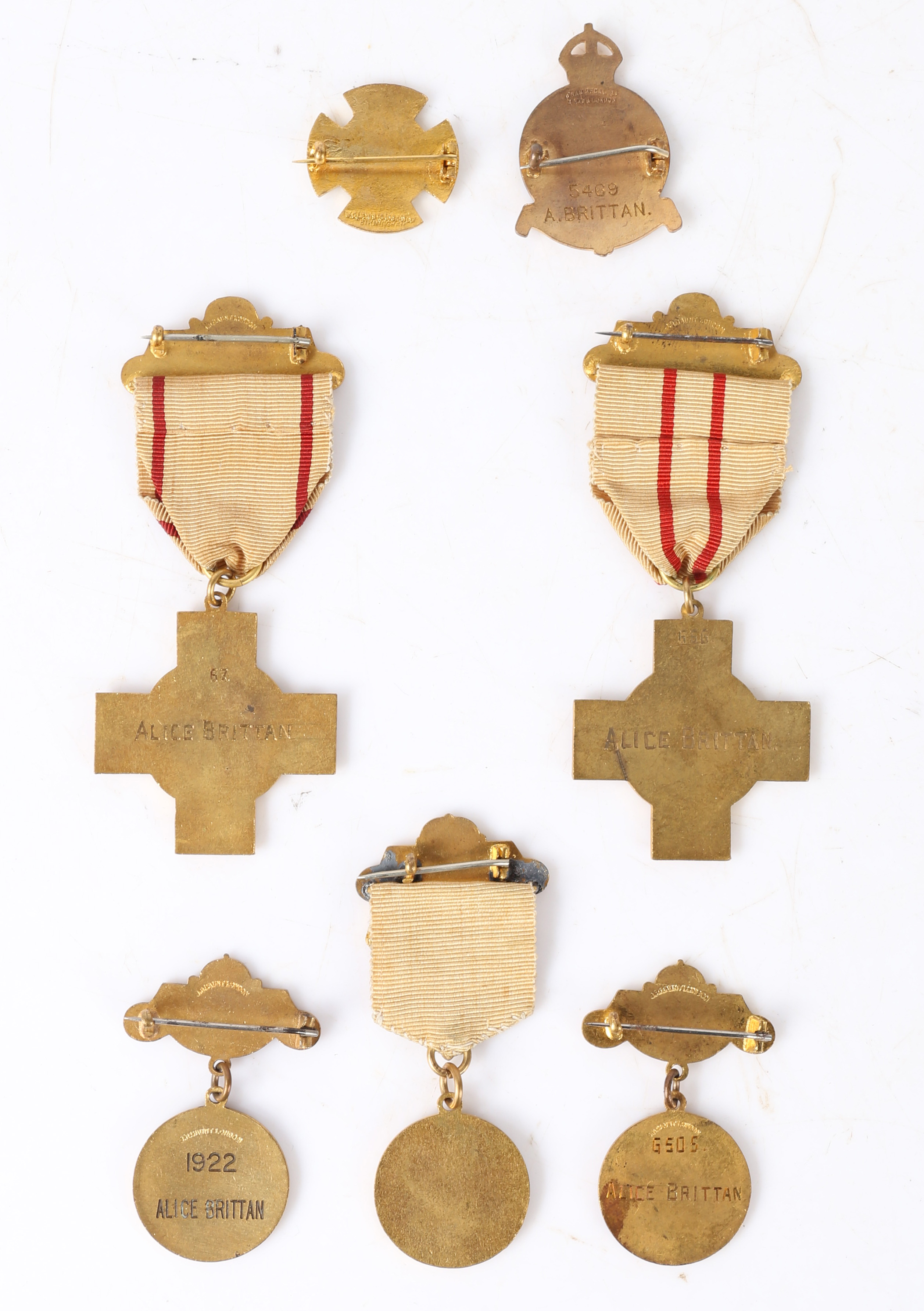 Group of attributed British Red Cross medals and badges, Scarce example of the short lived British - Image 25 of 40