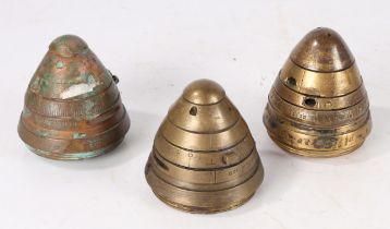Three First World War British No.85 Fuzes, used on the shrapnel shells for the 13 Pdr and 18 Pdr