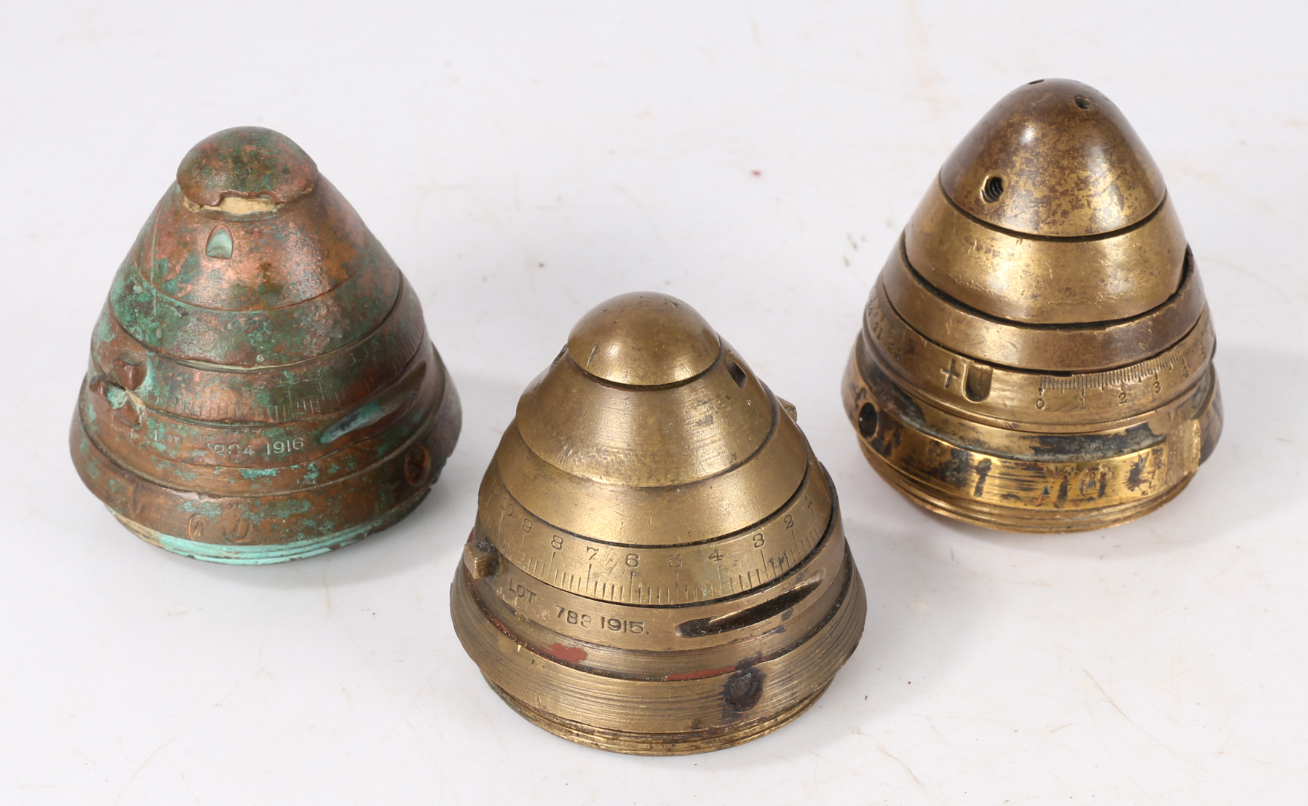 Three First World War British No.85 Fuzes, used on the shrapnel shells for the 13 Pdr and 18 Pdr - Image 6 of 6
