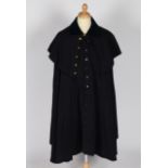 A circa 1830's British Officers watch coat/cloak, blue cloth with integral smaller cloak section,