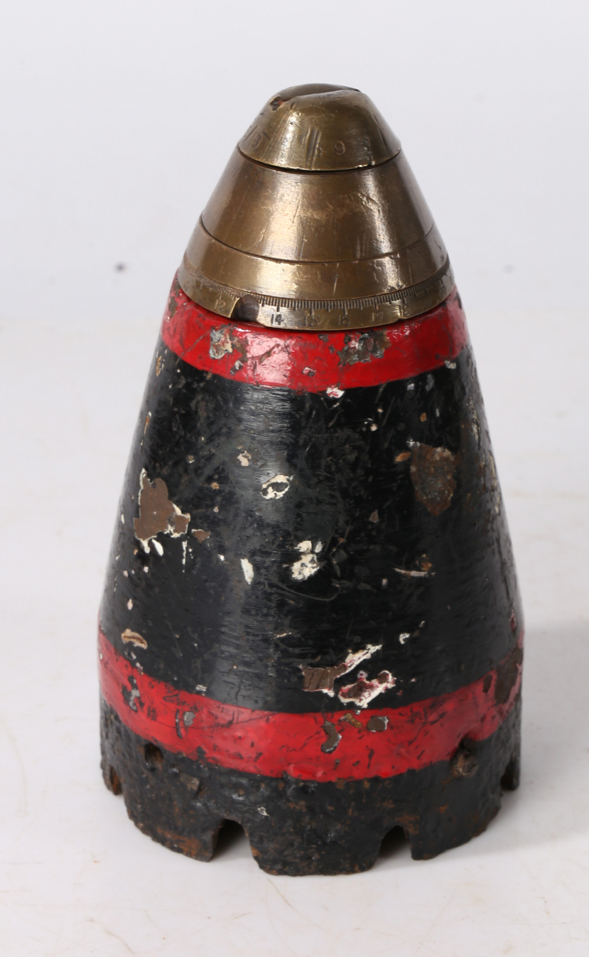 First World War British large calibre shell projectile with No.94 Fuze dated 5/18, inert - Image 3 of 6