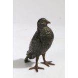 A cold painted sculpture of a pigeon, 10cm high