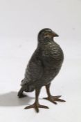 A cold painted sculpture of a pigeon, 10cm high