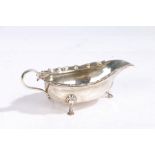 A Victorian silver sauceboat converted from a pap boat, the body London 1846, the handle London