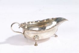 A Victorian silver sauceboat converted from a pap boat, the body London 1846, the handle London