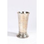 A Victorian silver beaker, London 1895, makers Wakeley & Wheeler, of tapering form, the body