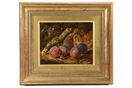 Thomas Whittle (British, 1803-1887) 'Autumn Plums' signed and dated 1861 (lower right) 19 x 24cm (