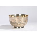 A Victorian silver pedestal bowl, London 1882, maker Marting Goldstein, the swept gadrooned body