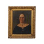 English School (19th Century) Shoulder Length Portrait of a Lady oil on canvas laid to panel 50 x