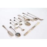 Silver flatware, various dates and makers, to include four coffee spoons with coffee bean form