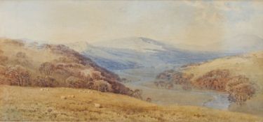 Frederick Tucker (British, act. 1860 - 1935) "Borrowdale" signed (lower left), watercolour 26 x 55cm