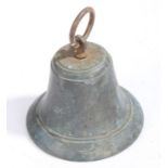 **TO BE TAKEN TO STOWMARKET 19/07/23** A World War II brass bell, the loop finial above shoulder