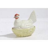 A small 19th century Dudson tureen, in the form of a chicken, 10cm wide