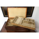 An extensive second quarter of the 19th Century oak cased old English pattern composite silver