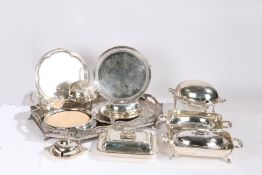 A Collection of silver plated ware, to include a substantial twin handled tray with presentation
