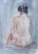 John Taunton (British, b.1910) Seated Nude signed (lower left), watercolour 34 x 24cm (13.5" x 9.