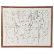 Gregorio Prieto Munoz (1897-1992) "Jovenes" signed in pencil (lower right), lithograph 40x 53cm (16"