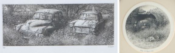 Nicholas Ward, ARE,(British, b.1950) Old Cars signed, dated '90 and numbered 41/50 in pencil,