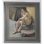 Mark Adlington (British, Born 1965) Seated Nude initialled and dated '93 (lower right), oil on