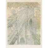 Robert Pell (British, Born 1928) 'Clare College Bridge, Cambridge' signed, dated 1960, numbered 65/