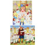 John P Digby (20th Century) Morris Dance both signed, two oils on canvas 39 x 49cm (15.5" x 19.5") &