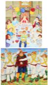 John P Digby (20th Century) Morris Dance both signed, two oils on canvas 39 x 49cm (15.5" x 19.5") &