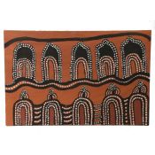 Jack Britten (c1921-2001) 'The Dancers' signed (to reverse), Aboriginal oil on canvas 50 x 77cm (20"
