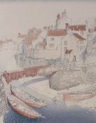 John Edgar Platt (British, 1886-1967) "Staithes, Yorkshire" signed, numbered CXII and titled in
