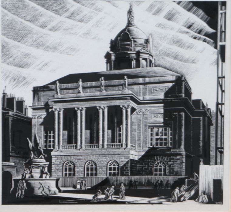 Geoffrey Heath Wedgwood, ARCA, RE, (British, 1900-1977) Liverpool Town Hall and the Nelson