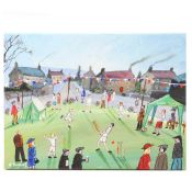 Pete Rumney (Contemporary) "At The Village Fete - Aug 2011" signed (lower left),oil on canvas 30 x