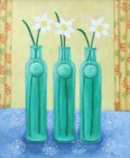 Jessica Perry (British, 20th Century) 'Three White Daffodils' signed and dated 1991 (lower right),