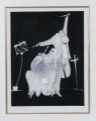 Samantha Barnes (British, Contemporary) 'The Opera Lovers' signed and inscribed, monotone