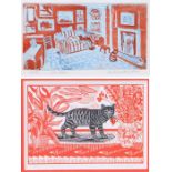 Richard Bawden RWS NEAC RE (British, b.1936)  'At Home' signed, numbered 18/85 and inscribed,