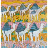 Modernist School Camels oil on canvas 78 x 76cm (31" x 30")