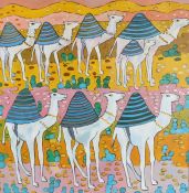 Modernist School Camels oil on canvas 78 x 76cm (31" x 30")