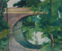 W Herrick (20th Century) River with Bridge signed (lower left), oil on canvas 48 x 58cm (19" x 23")
