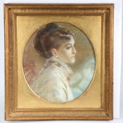 English School (19th Century) Portrait of a Lady unsigned, pastel on paper 49 x 44cm (19.25" x 17.