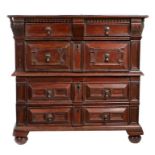 A Charles II walnut, cedar and fruitwood chest of drawers, circa 1670 The top of two wide front to