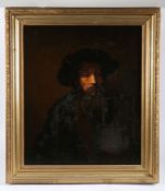 After Rembrandt (19th Century) A Bearded Man in a Cap oil on canvas 75 x 63cm (29.5" x 25")