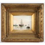 Edwin Henry Eugene Fletcher (British, 1857-1945) Shipping Scene signed (lower left), oil on canvas